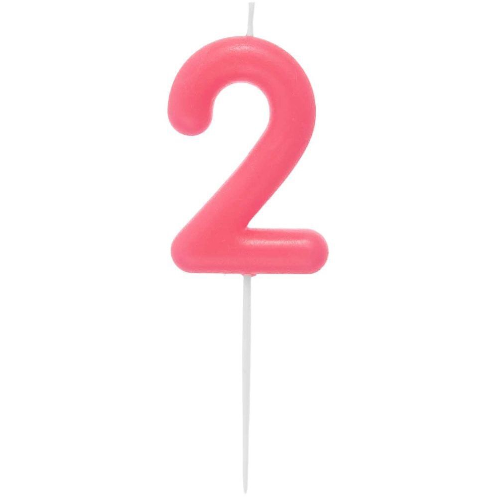 Zahlenkerze 2 Neon Pink