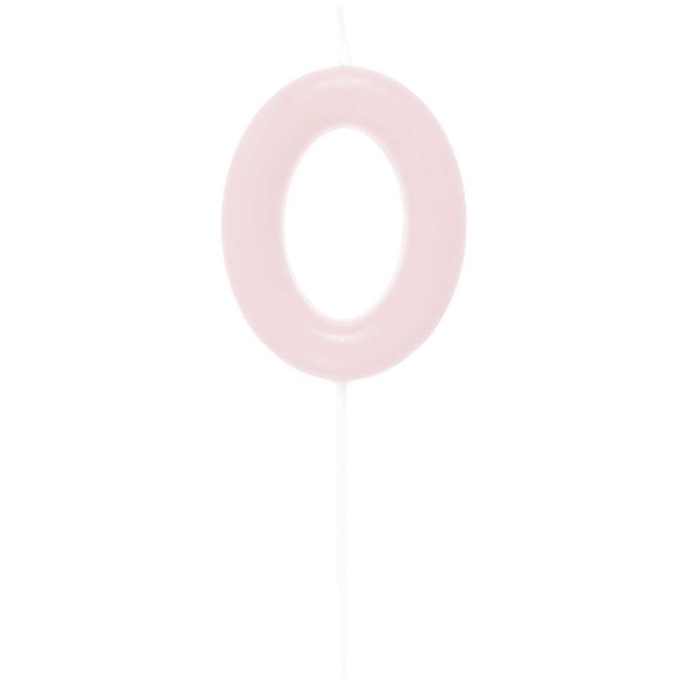 Zahlenkerze 0 Rosa