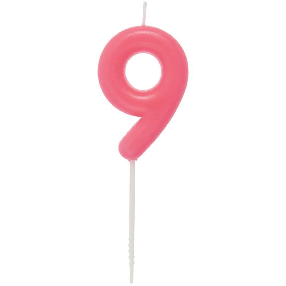 Zahlenkerze 9 Neon Pink