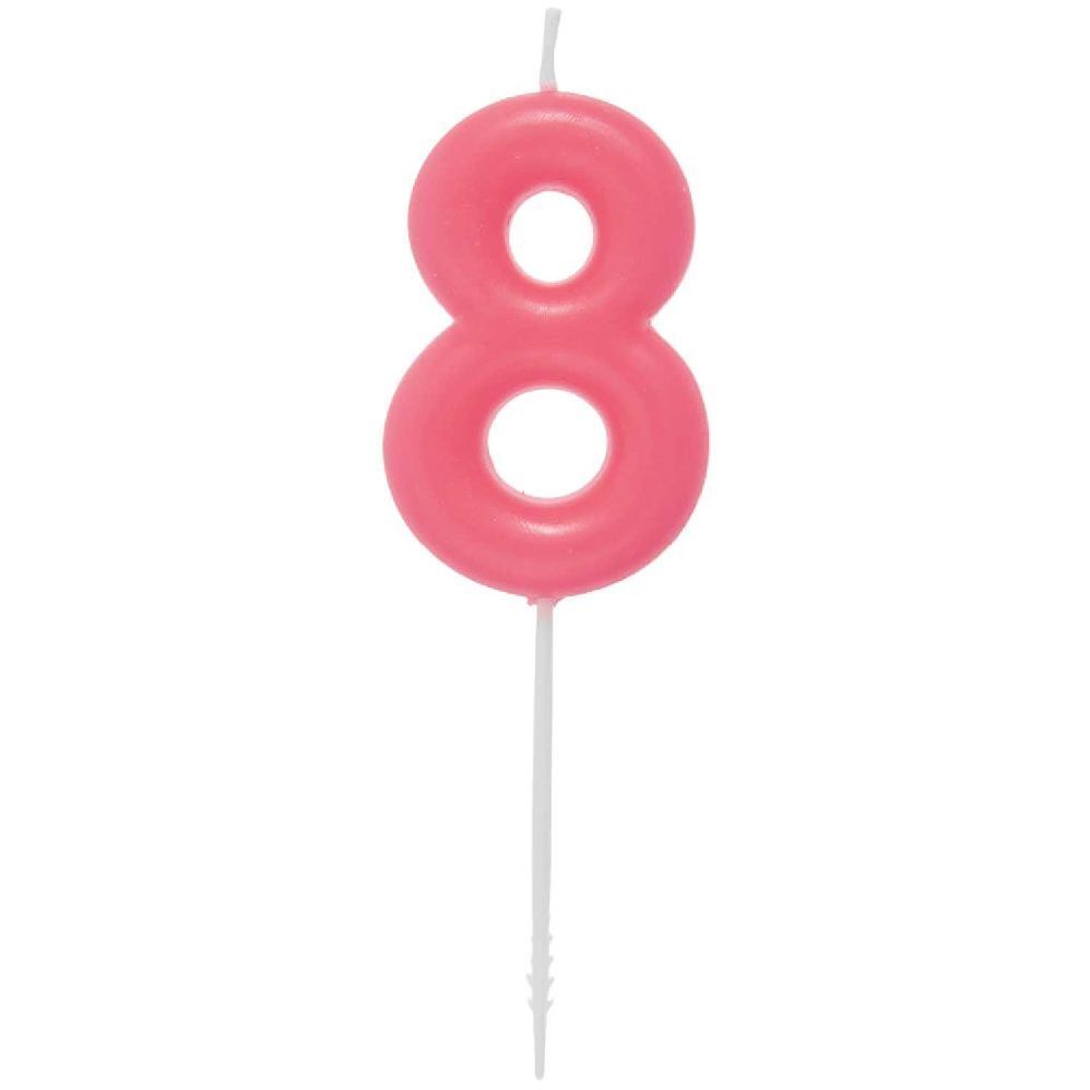 Zahlenkerze 8 Neon Pink