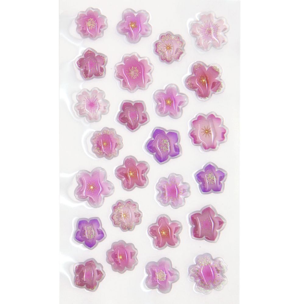 Gelsticker Kirschblüten Glitter