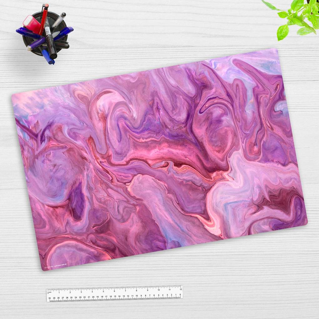 Cover-your-desk Schreibtischunterlage für Kinder lilanes Farbspiel mit rot und pink aus hochwertigem Vinyl 60 x 40 cm