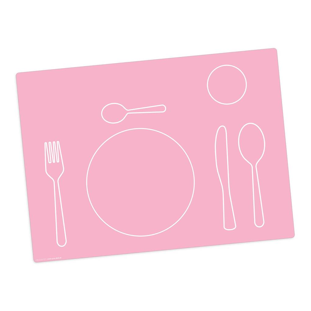 Tischsetmacher Tischset für Kinder Montessori Lerntischset in rosa aus hochwertigem Vinyl 44 x 32 cm