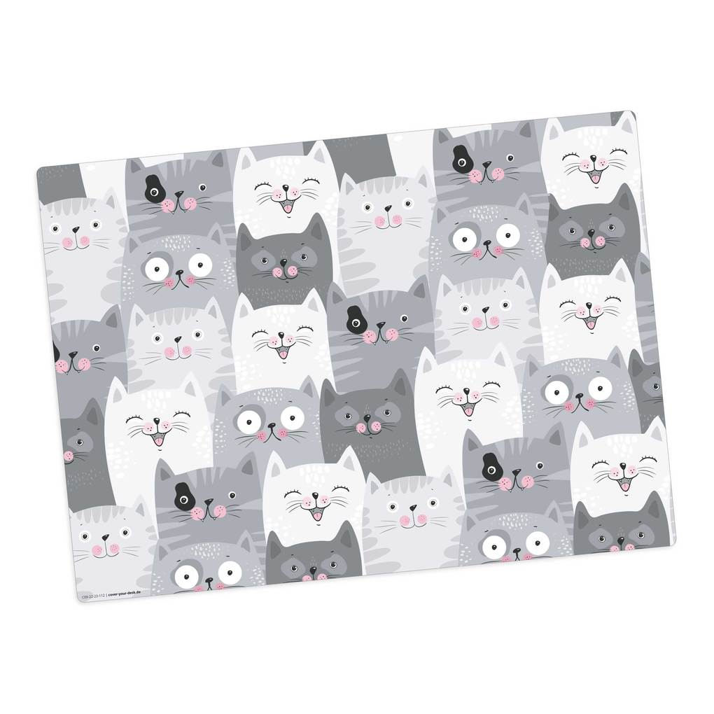 Tischsetmacher Tischset für Kinder Katzen-Konferenz aus hochwertigem Vinyl 44 x 32 cm