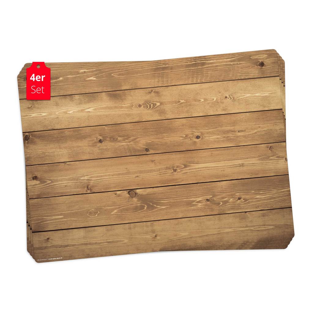 Tischsetmacher Tischsets Holz aus hochwertigem Vinyl (4 Stück) 44 x 32 cm