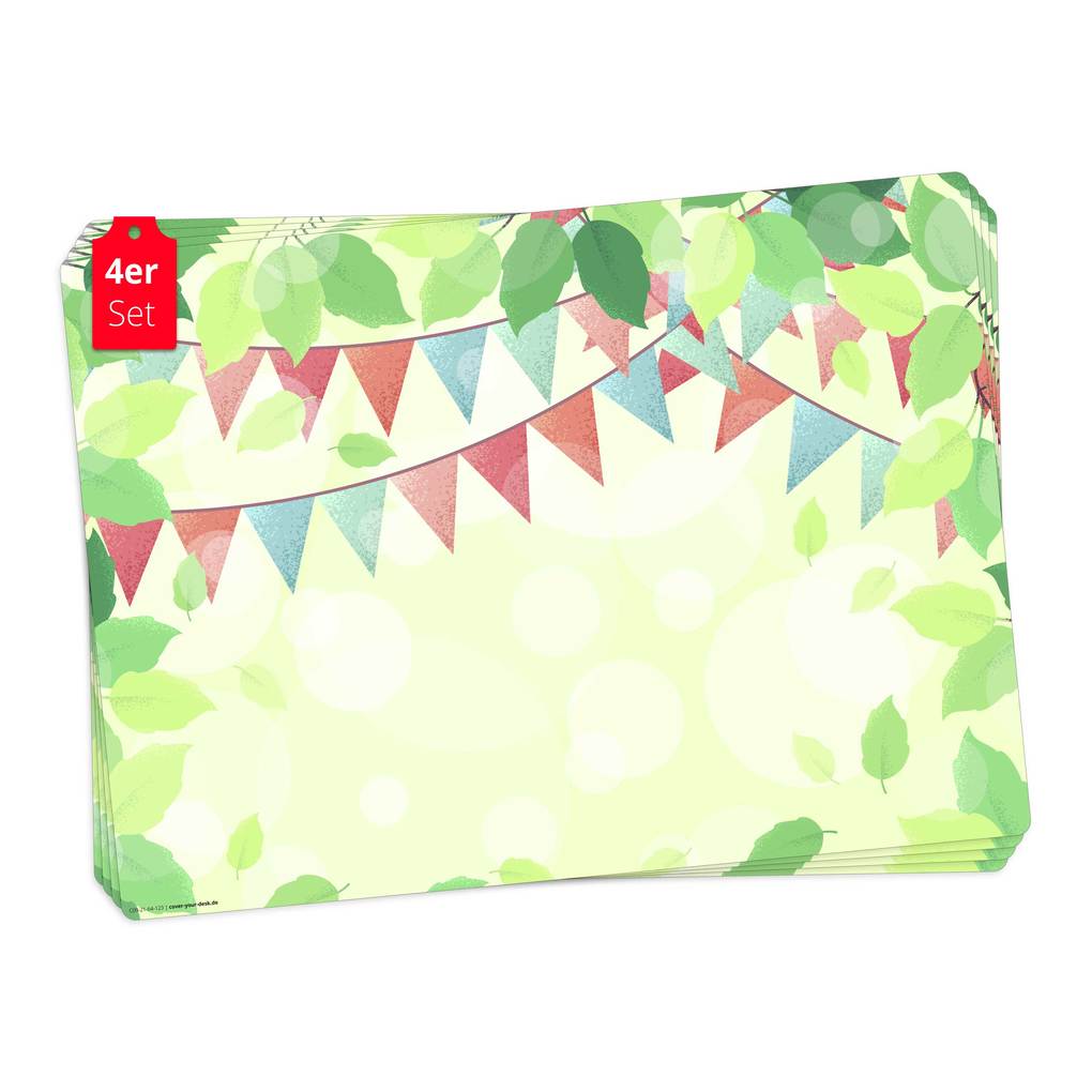 Tischsetmacher Tischsets Gartenparty Illustration aus hochwertigem Vinyl (4 Stück) 44 x 32 cm