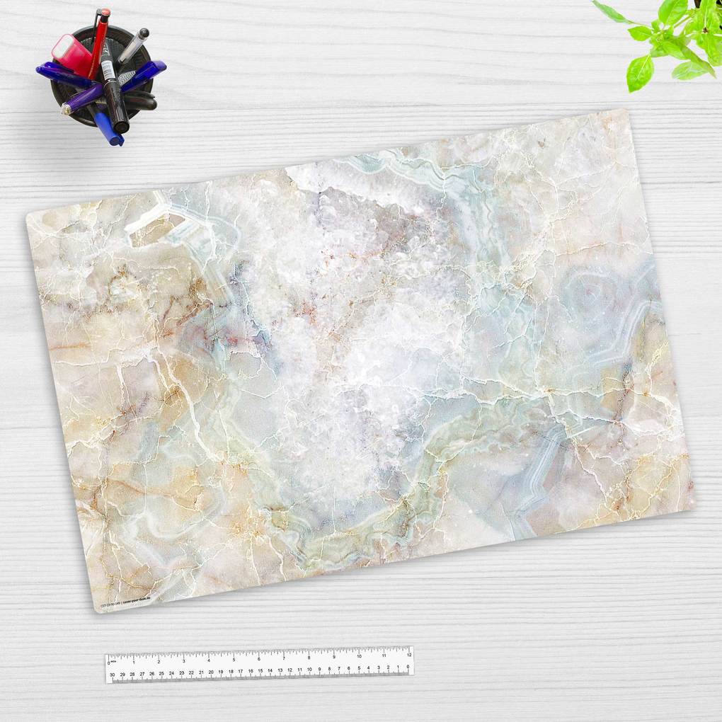 Cover-your-desk Schreibtischunterlage für Kinder Marmorplatte in bunten Farben aus hochwertigem Vinyl 60 x 40 cm