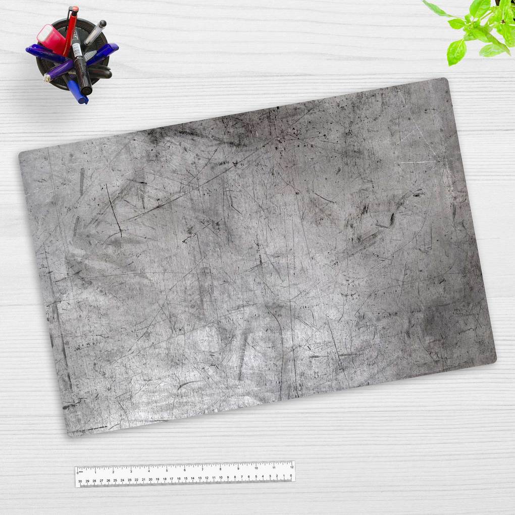 Cover-your-desk Schreibtischunterlage für Kinder Vintage Metallplatte Usedlook aus hochwertigem Vinyl 60 x 40 cm