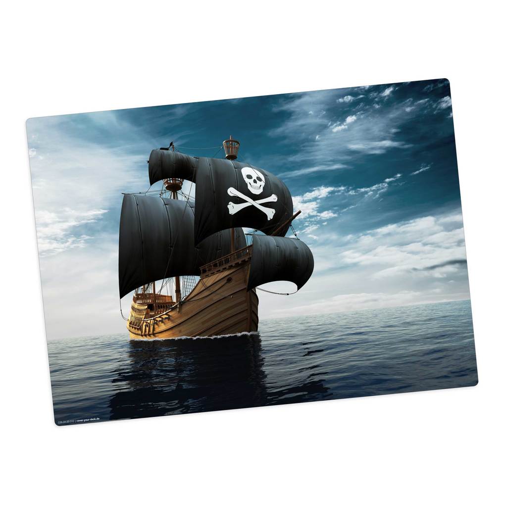 Tischsetmacher Tischset für Kinder Piratenschiff aus hochwertigem Vinyl 44 x 32 cm