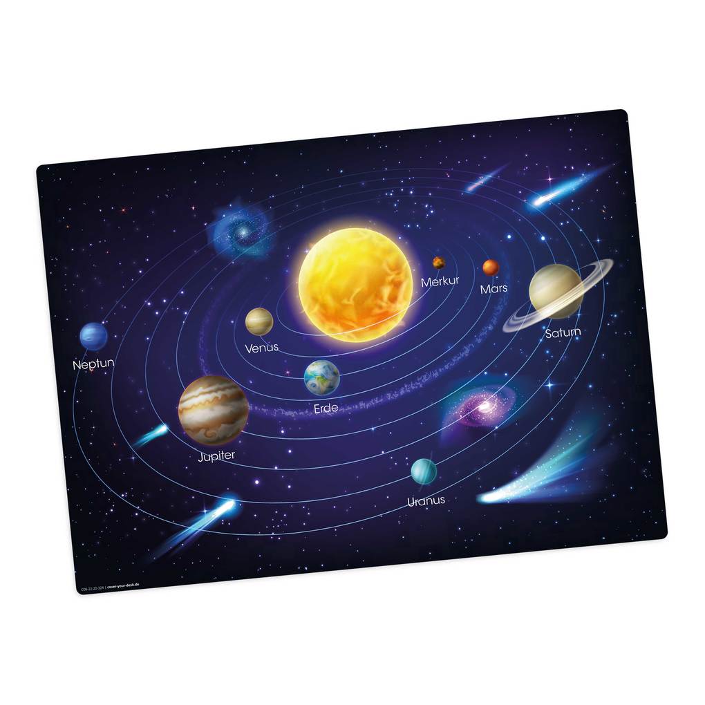 Tischsetmacher Tischset für Kinder Unser Sonnensystem II aus hochwertigem Vinyl 44 x 32 cm