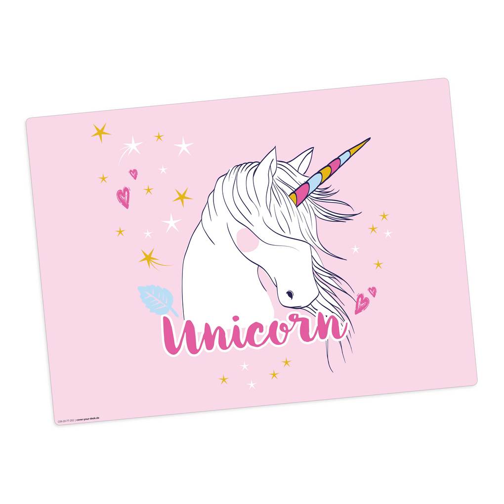 Tischsetmacher Tischset für Kinder Unicorn aus hochwertigem Vinyl 44 x 32 cm