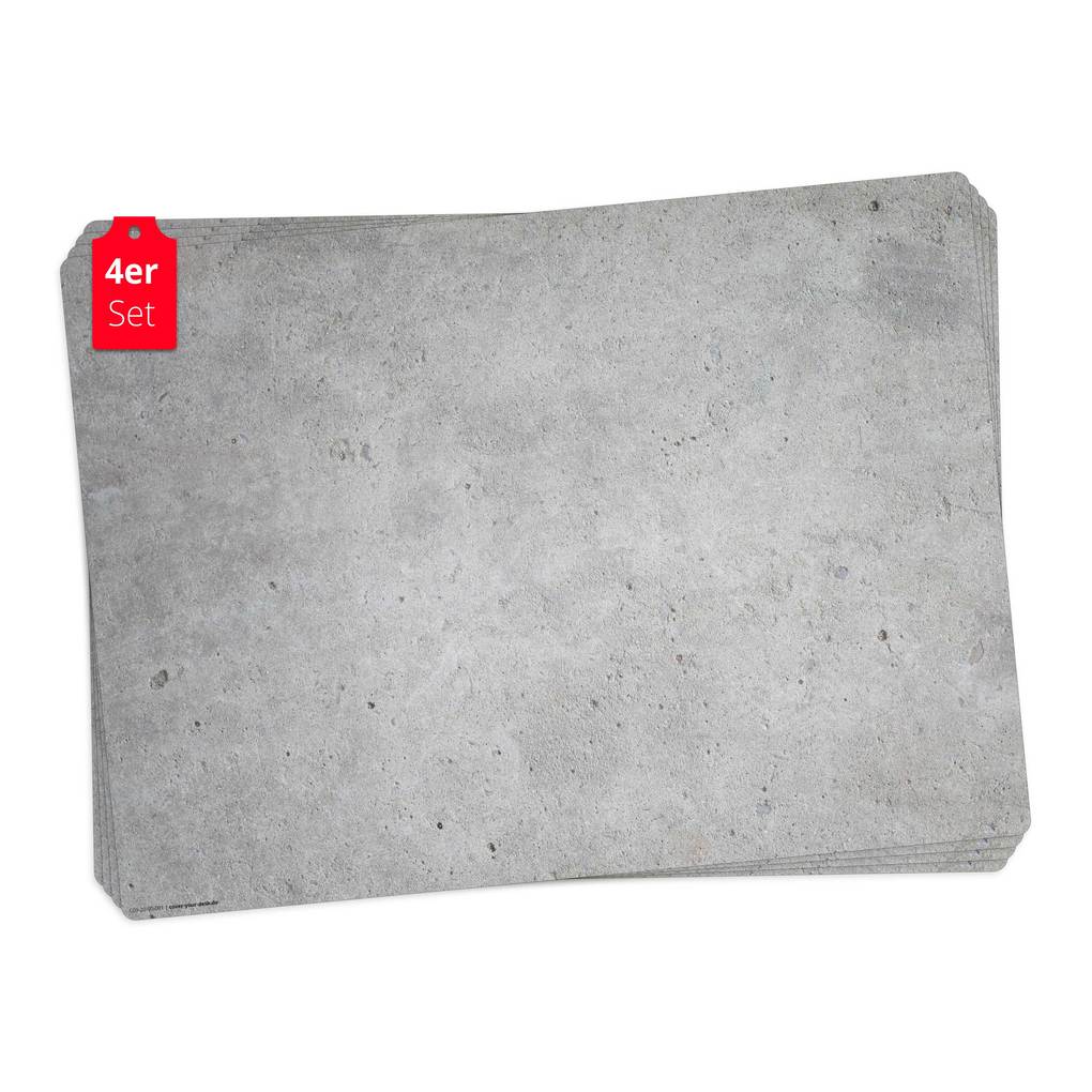 Tischsetmacher Tischsets Betonoptik hell aus hochwertigem Vinyl (4 Stück) 44 x 32 cm