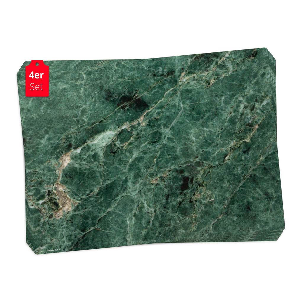 Tischsetmacher Tischsets Grüner Marmor natur aus hochwertigem Vinyl (4 Stück) 44 x 32 cm