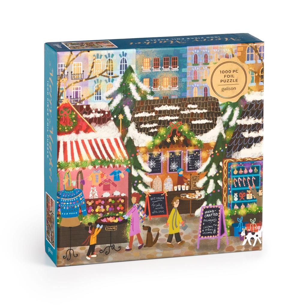 Abrams & Chronicle Books Joy Laforme Merry Market. 1000 Piece Foil Puzzle In A Square Box