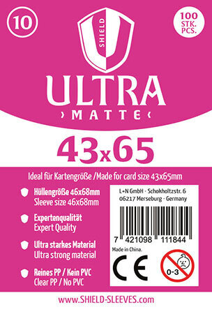 Shield Sleeves 1027372 - Shield Ultra Matte 10 100 Super Sleeves für Kartengröße 43 x 65 mm Spielkarten-Schutzhüllen