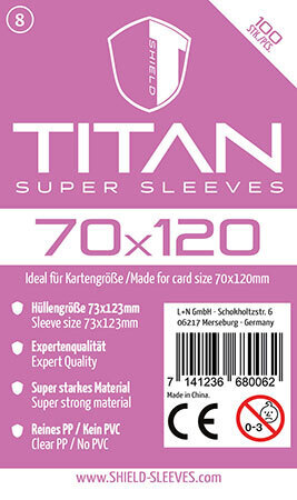 Shield Sleeves 1025479 - Shield Titan 8 100 Super Sleeves für Kartengröße 70 x 120 mm Spielkarten-Schutzhüllen