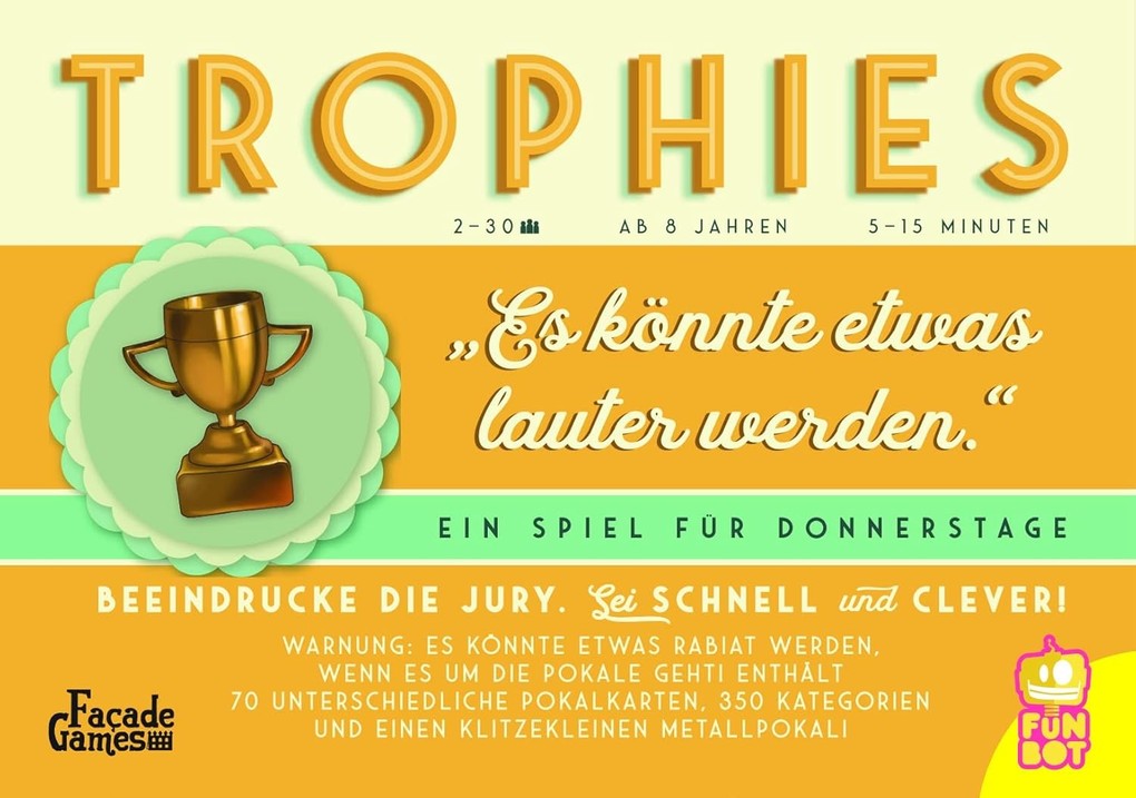Funbot 1027797 - Trophies Partyspiel für schnelle Denker