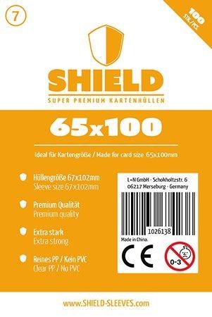 Shield Sleeves 1026138 - Shield 7 100 Super Premium Kartenhüllen für Kartengröße 65 x 100 mm Spielkarten-Schutzhüllen