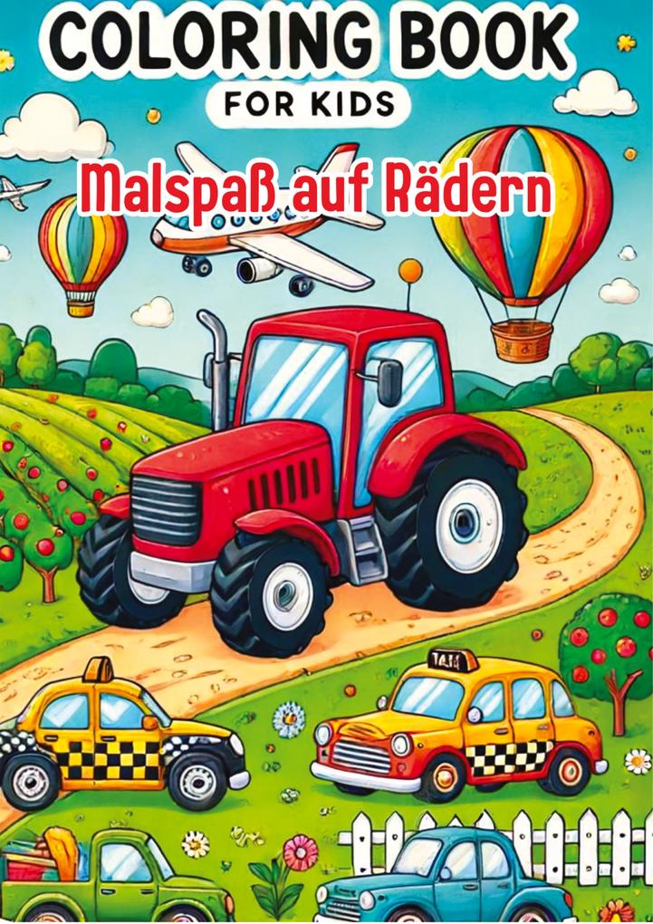Bunte Fahrzeug-Malbuch für Kinder