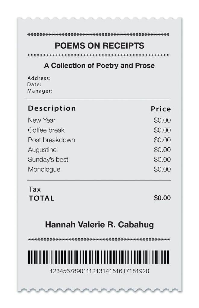 POEMS ON RECEIPTS