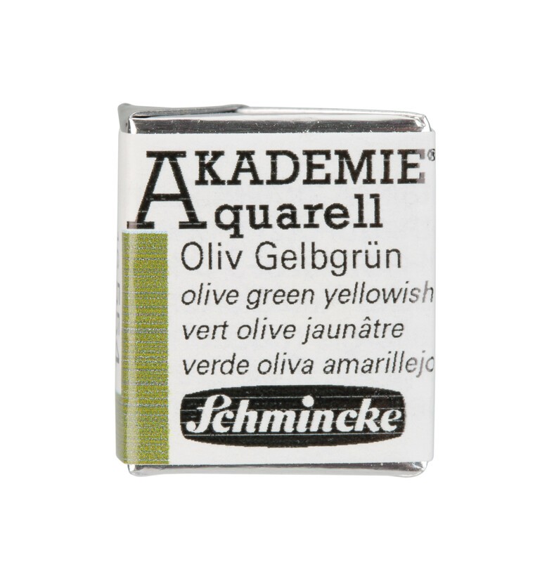Schmincke Akademie Aquarell 1/2 Näpfchen Oliv Gelbgrün