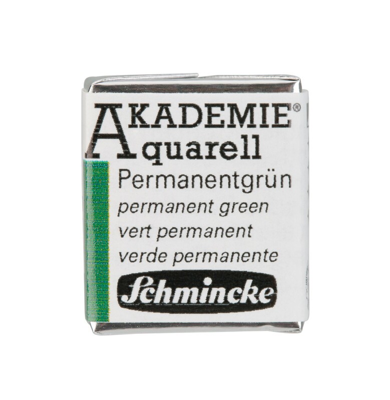 Schmincke Akademie Aquarell 1/2 Näpfchen Permanentgrün