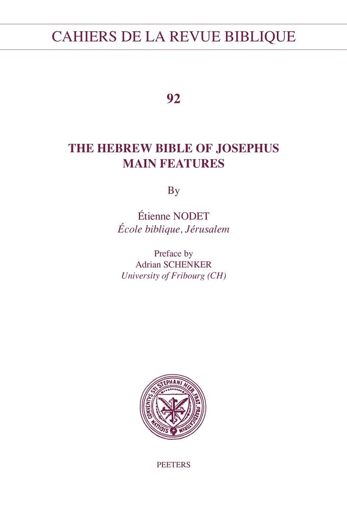 Hebrew Bible of Josephus - E. Nodet