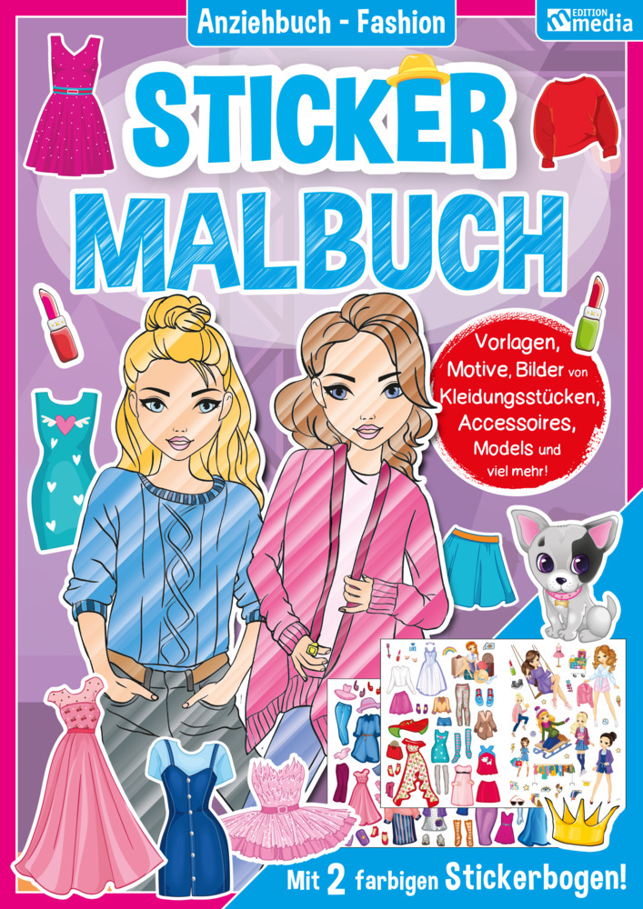Sticker Malbuch - Fashion / Mädchen