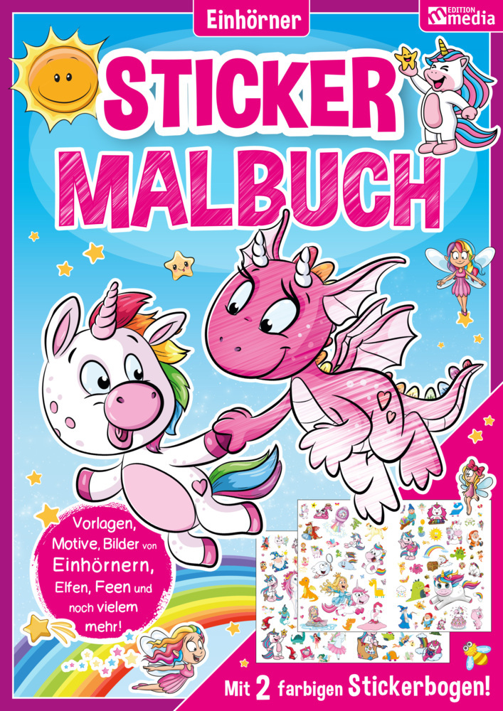 Sticker Malbuch - Einhörner & Fabelwesen