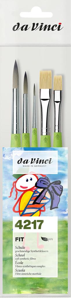 da Vinci Pinselset FIT SYNTHETICS & SYNTHETICS BRISTLE 4217 grün 5er Set
