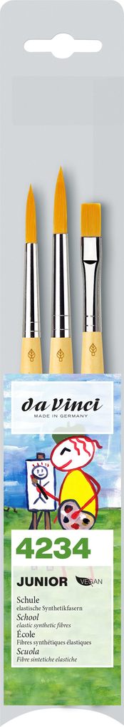 da Vinci Pinselset Malpinsel für die jungen Profis Schule und Kindergarten Pinsel 3er Set