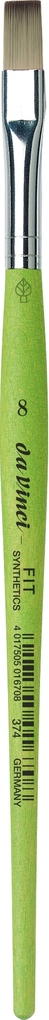 da Vinci Pinsel Fit für Schule und Hobby elastische Synthetik grün flach Serie 374 Gr. 8