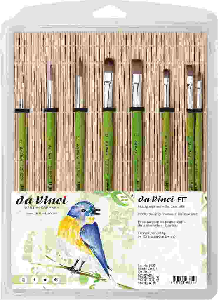 da Vinci Pinselset FIT SYNTHETICS Hobby- und Schulmalpinsel FIT in Matte Serie 5329 8er Set