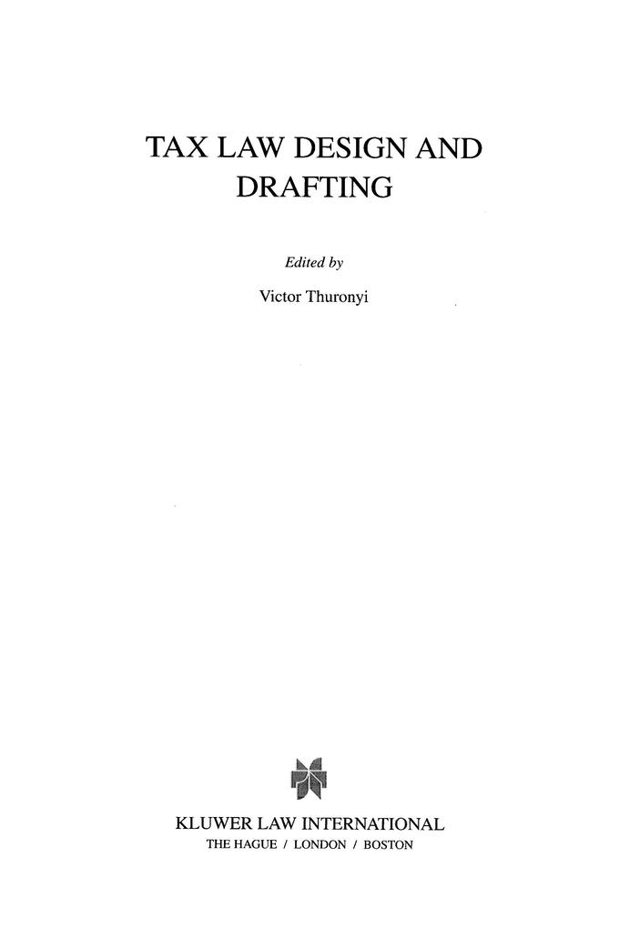Tax Law Design and Drafting