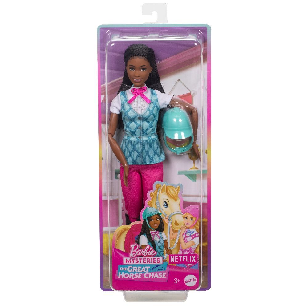 Barbie Mysteries: Das geheimnisvolle Pferdeabenteuer 'Barbie Brooklyn' Puppe mit Reitkleidung und Zubehör