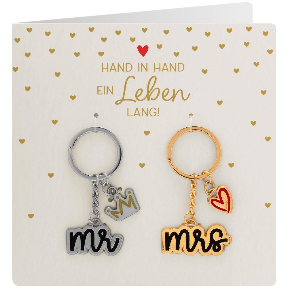 Paar-Schlüsselanhänger Motiv 'Mr. & Mrs.'