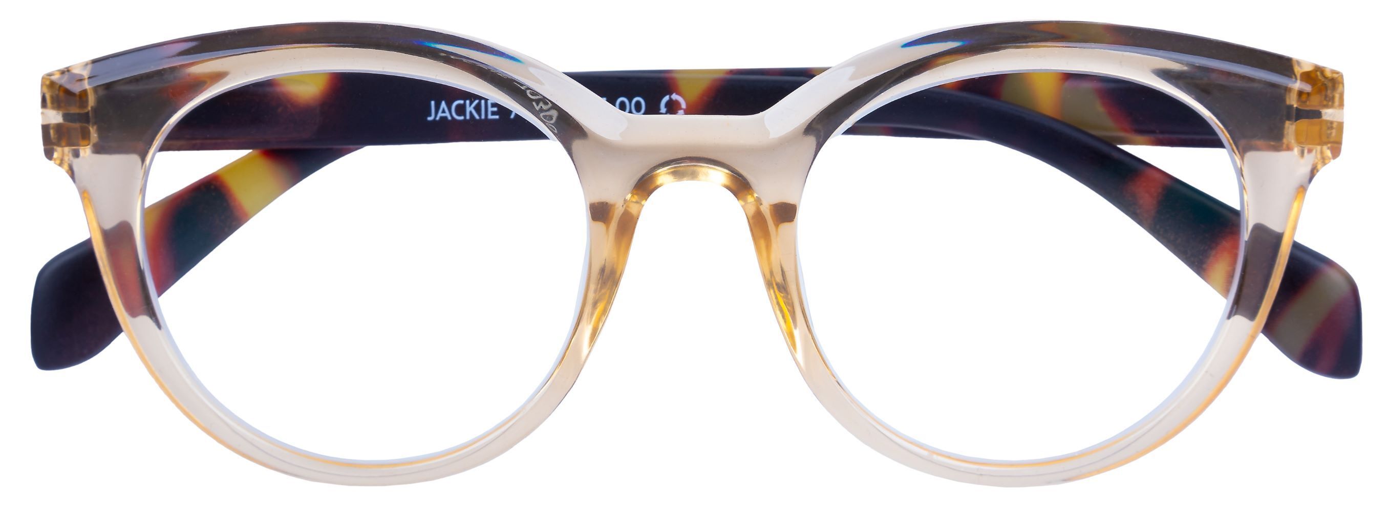 Lesebrille JACKIE beige transparent +1.50 dpt mit Etui
