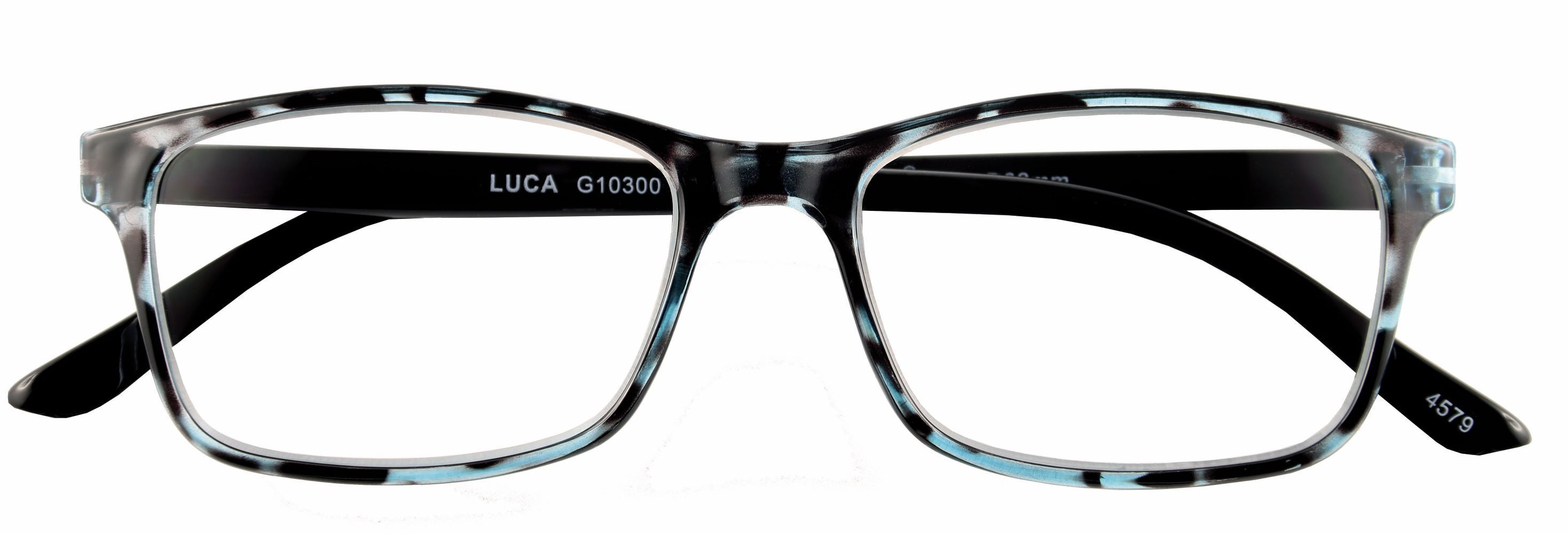 Lesebrille LUCA blau havanna +1.00 dpt mit Etui