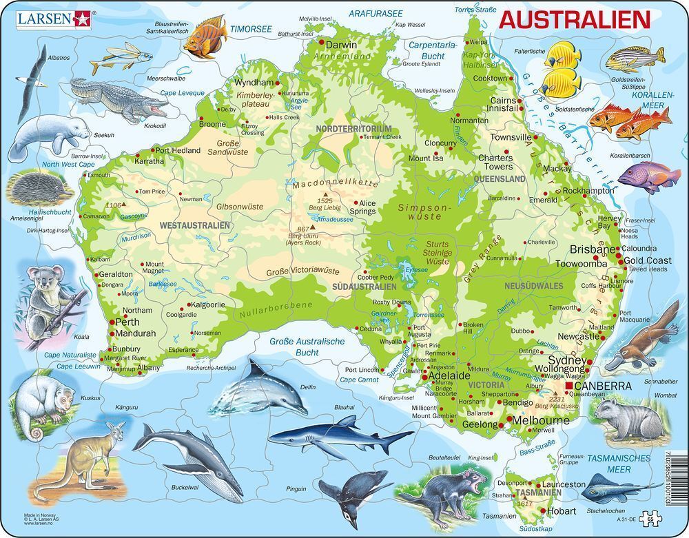 Puzzle - Australien (physisch)