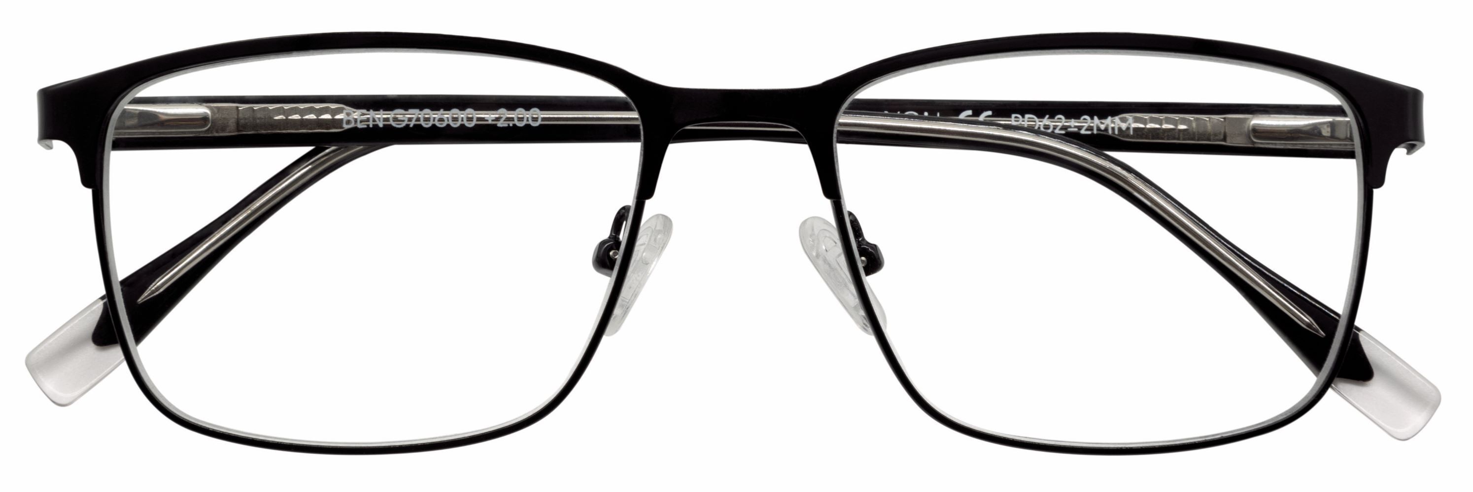 Lesebrille BEN schwarz +3.00 dpt mit Etui
