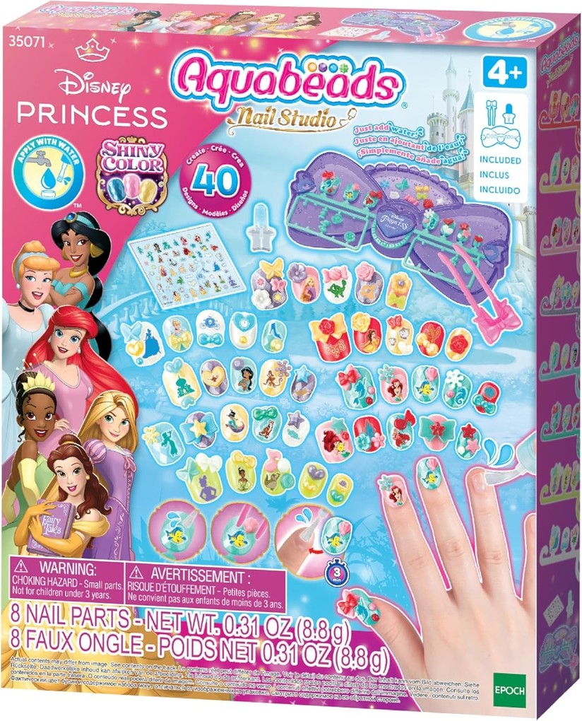 Aquabeads 35071 - Nail Studio Disney Prinzessin Deko-Fingernägel-Kreativ Set