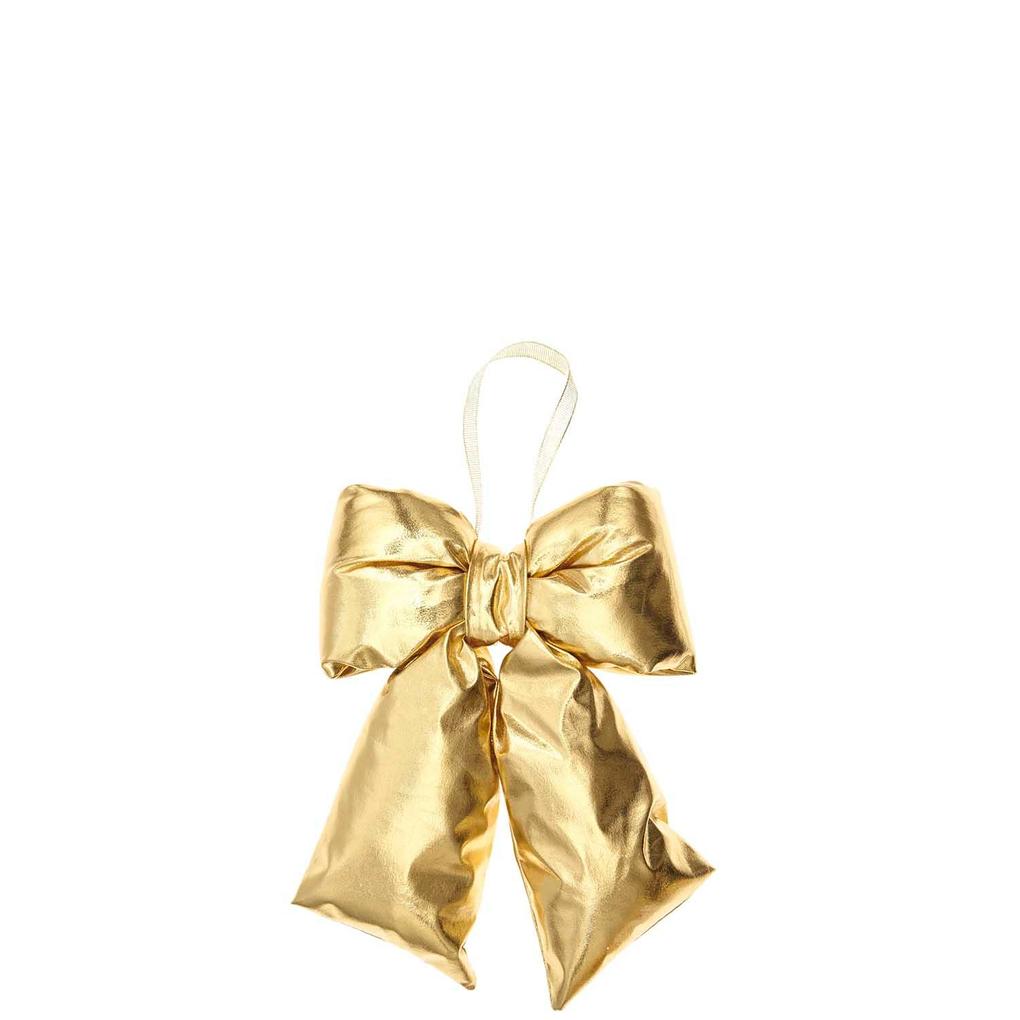 Weihnachtsschleife zum Hängen gold 24x19x5cm