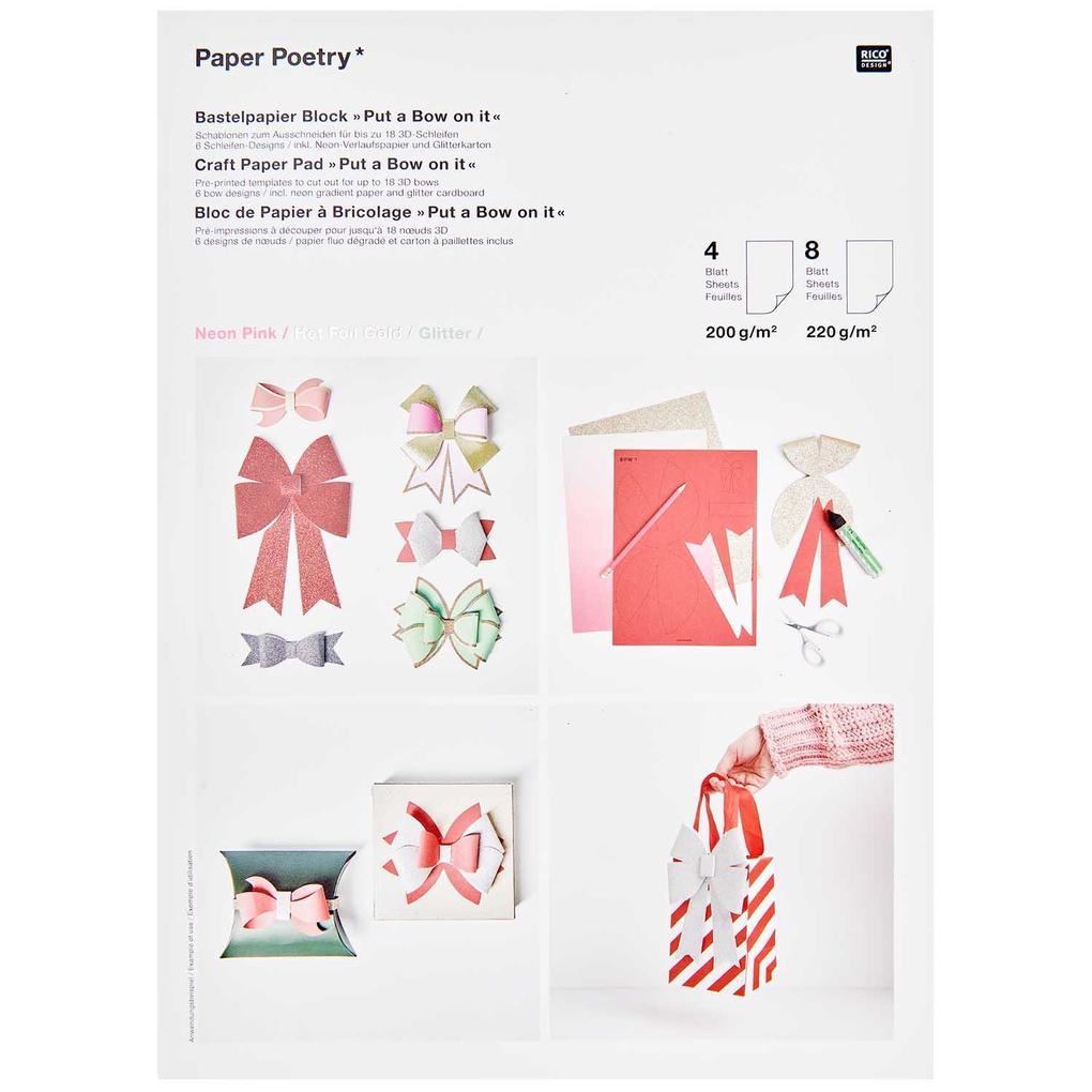 Bastelpapierblock Put A Bow On It! FSC MIX für bis zu 18 Schleifen