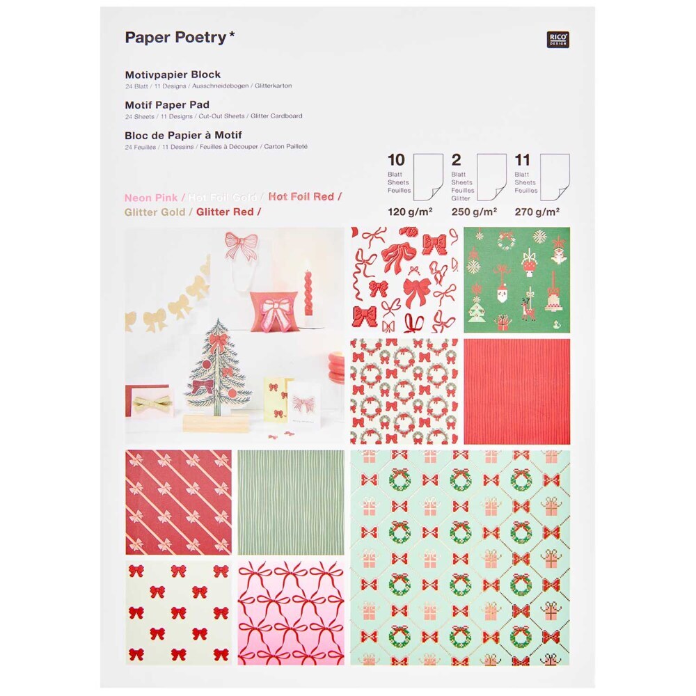 Motivpapierblock Put A Bow On It! FSC MIX 23 Blatt