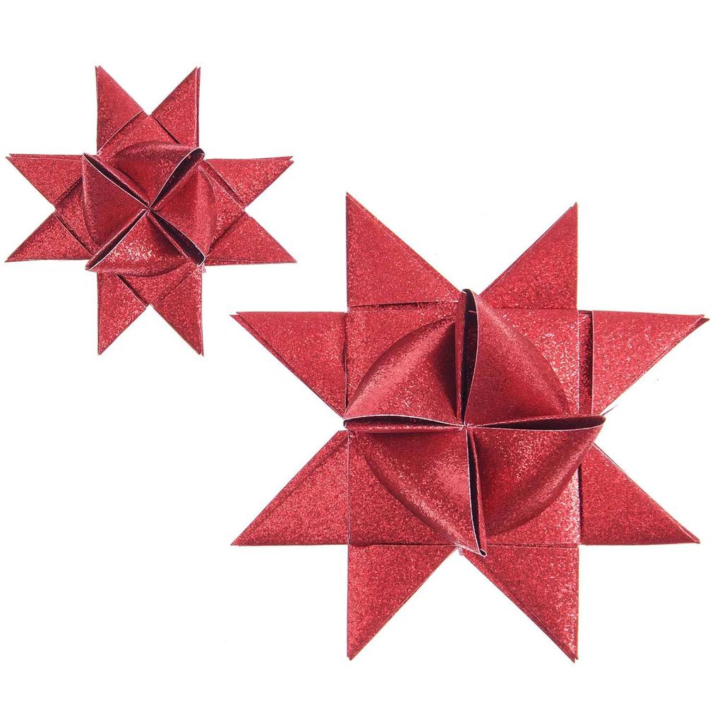 Fröbelsterne Glitter Rot FSC MIX 60 Streifen 120 g/m²