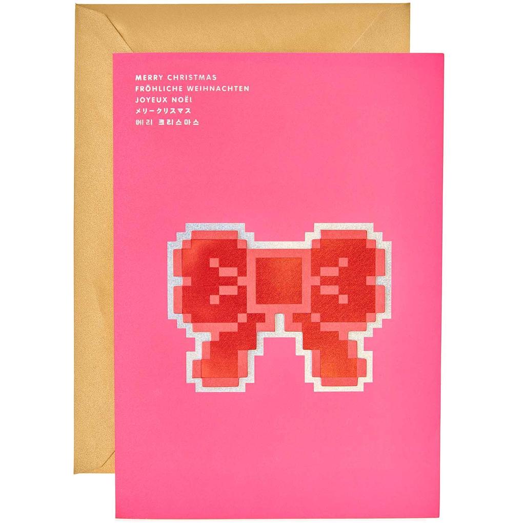 Card Set Bows Pixels FSC MIX DIN A5 6 Karten 6 Umschläge