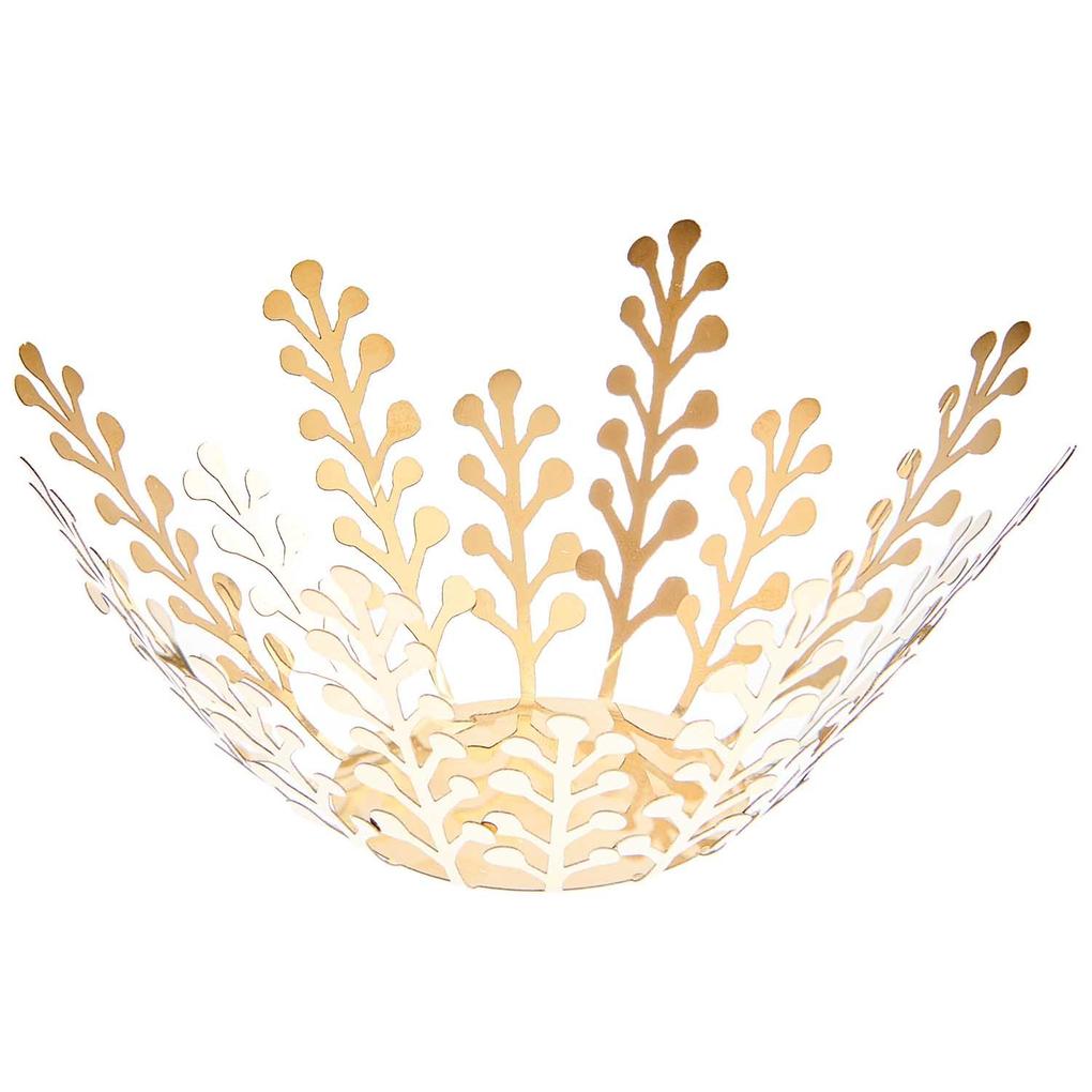 Metall-Teelichthalter Farnblätter gold für Teelicht bis ? 42cm