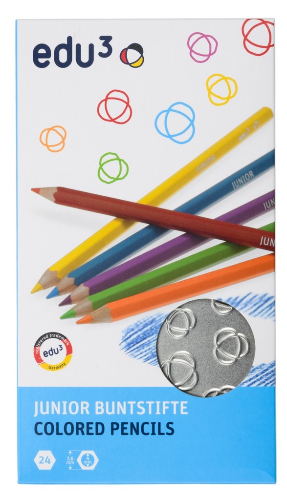 edu³ Junior sechskant Buntstifte 24er Set