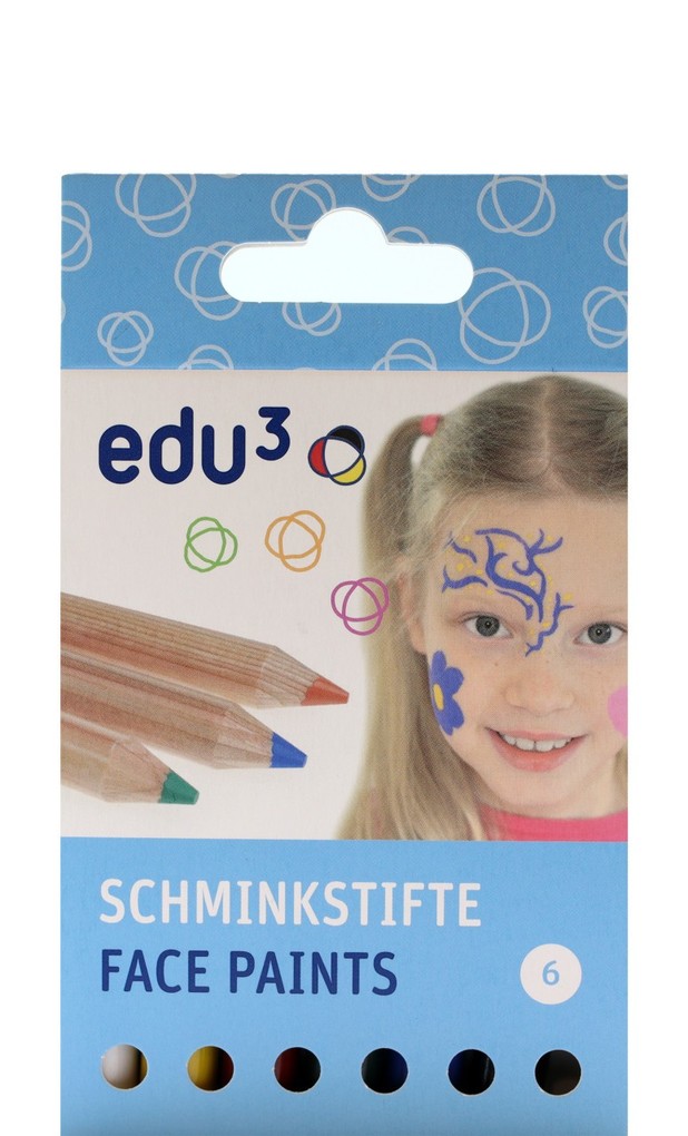 edu³ Schminkstifte Basic rund 6er Set