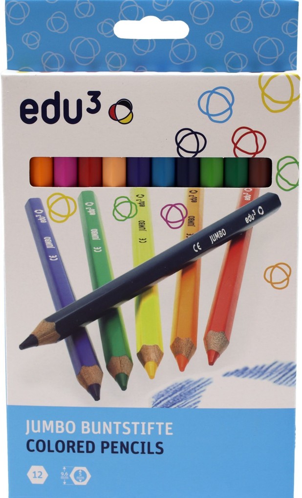 edu³ Jumbo sechskant Buntstifte 12er Set